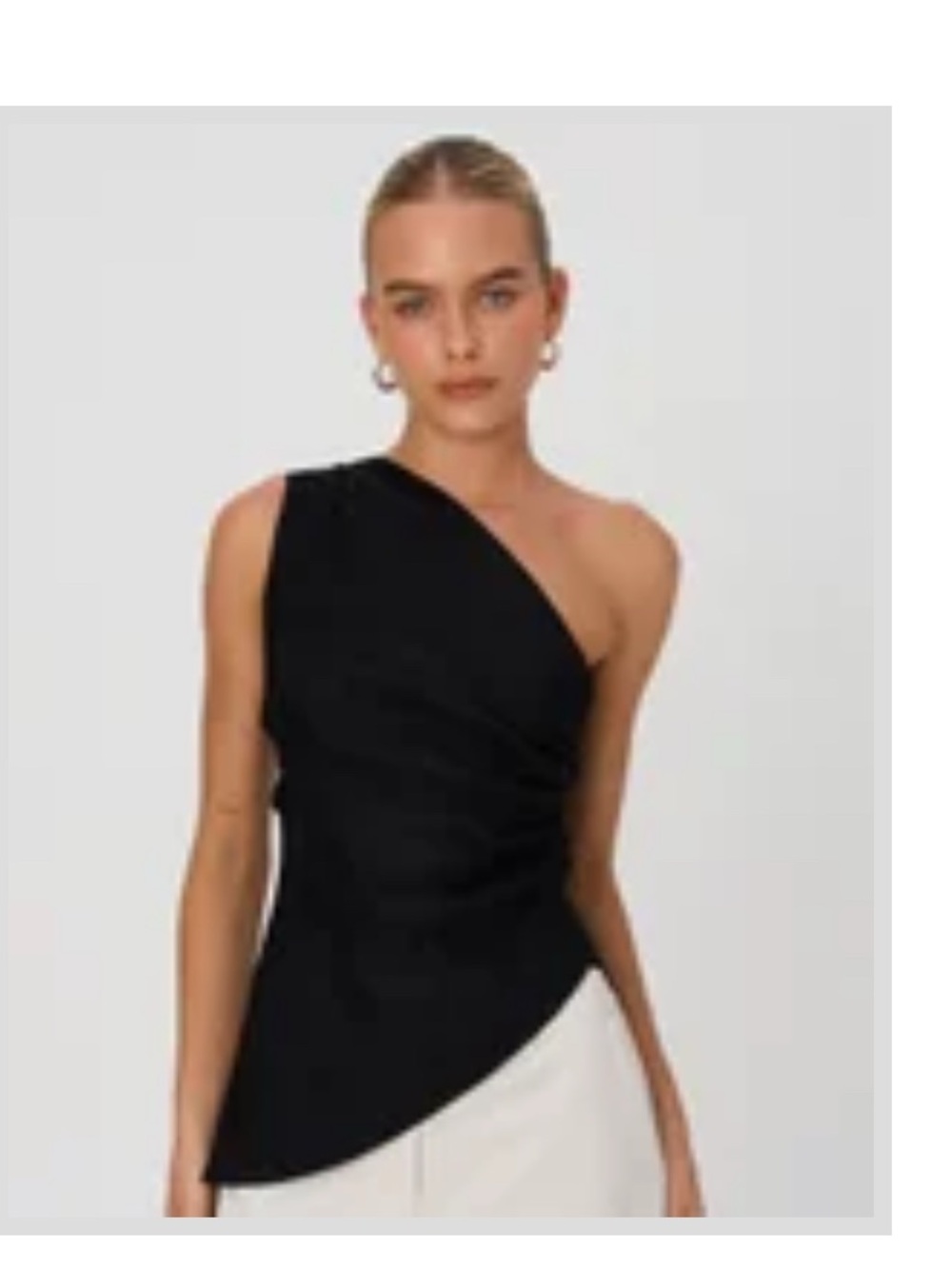 Glassons One-Shoulder Black Asymmetric Top US Size 2 UK 6